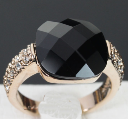 black square jade ring